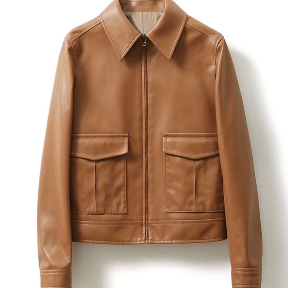 Leather Lapel leather jacket